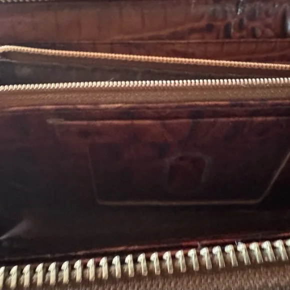 Brahmin Chestnut Croc-Embossed Leather Wristlet - Picture 4 of 8